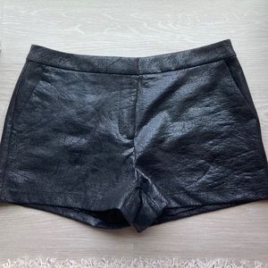 Black pleather shorts